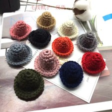 10Pcs Handmade Mini Hat Diy Material Plush Knitted Small Hat Jewelry Accessory