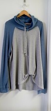 C Active Women's Hoodie Sweatshirt Blue Grey Hi Low Size 22 24W