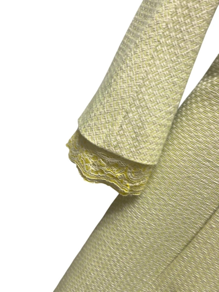 Abrigo Dolce & Gabbana Primavera Verde y Blanco Texturizado Encaje Recortado Foto 3 de 4