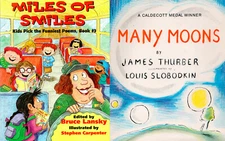 2 LOT MANY MOONS / MILES OF SMILES FUNNY POEMS ILLUSTRATED CHILDREN KIDS BOOKS