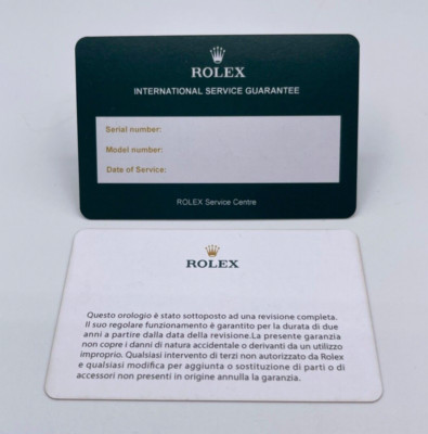 Rolex revisione orologio watch service cards