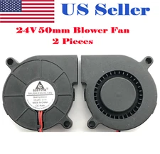2Pcs  24V DC50mm Blowers Cooling Fan 5015 Hotend Extruder For RepRap 3D Printer 