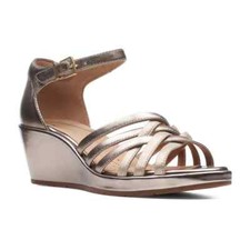Clarks Ladies Wedge Sandals UN PLAZA VIBE Gold Metallic Various Sizes