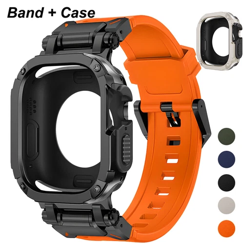 Correa y carcasa de metal + silicona para Apple Watch Ultra2 49 mm 9 8 44/45 mm - Imagen 2 de 32