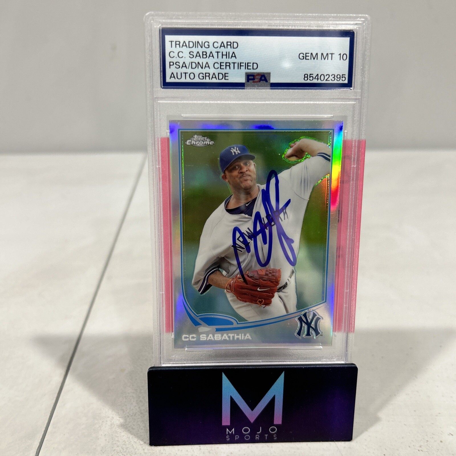 C.C. Sabathia 2013 Topps Chrome Refractor Auto Grade PSA 10