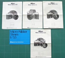 Nikon Nikkor Lenses Instruction Manual 1975-1976: LOT of 5