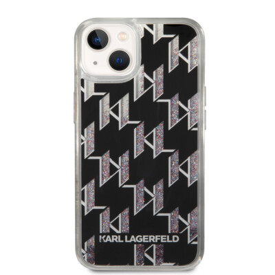 Karl Lagerfeld iPhone 14 Plus / 15 Plus Hülle Cover Case Liquid Glitter Monogram