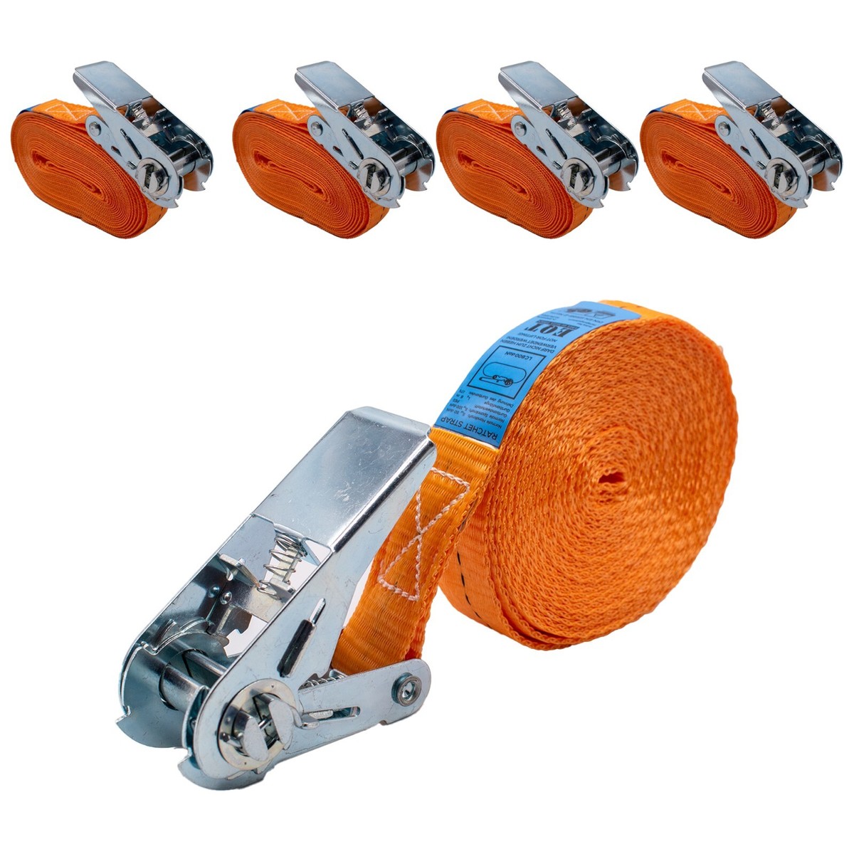 5 Stück Spannset Zurr, Spanngurt Mit Ratsche 5 Meter 700daN (Neu Und Originalverpackt) In Ibach - Foto 6