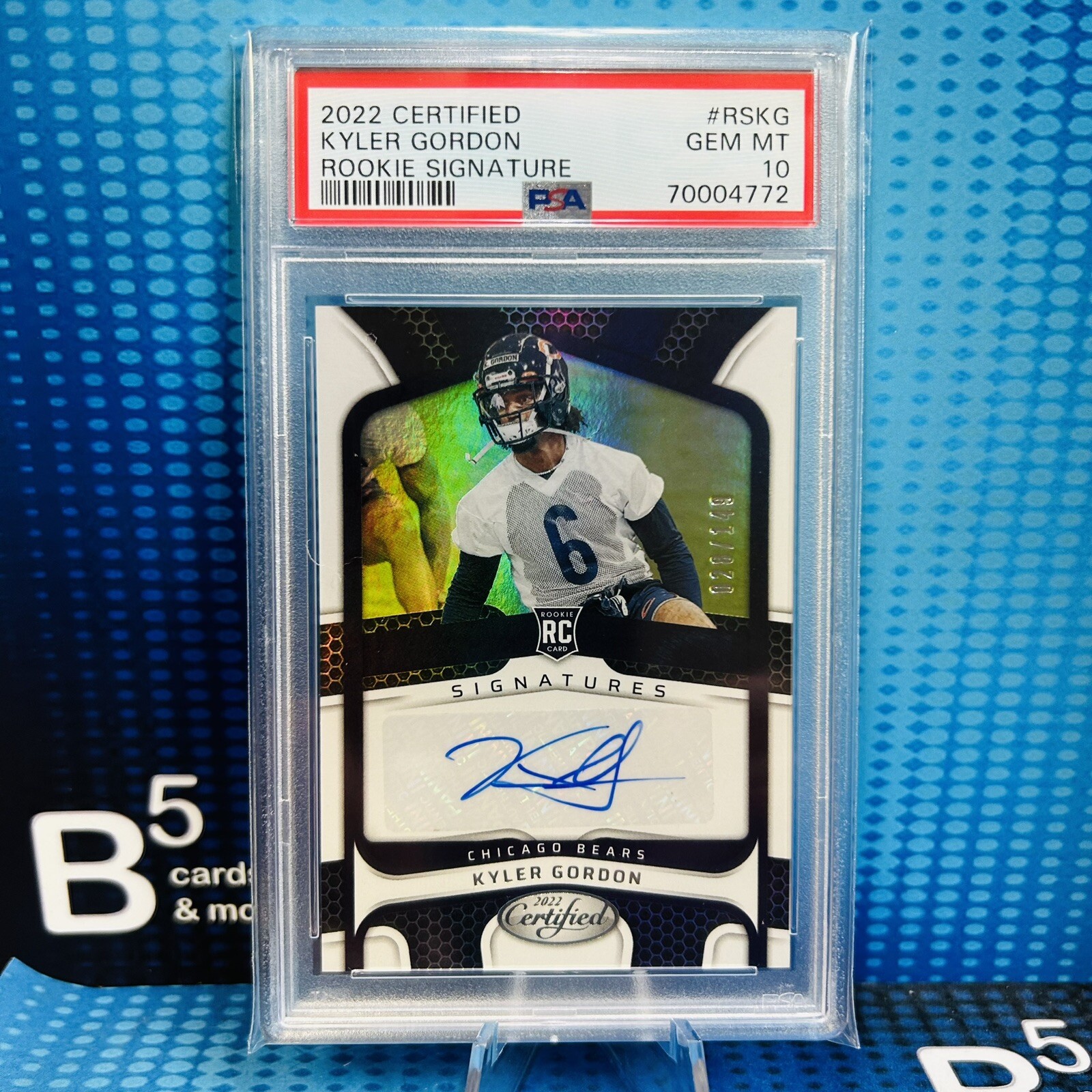 Kyler Gordon Panini Certified Rookie Signatures #RSKG Base