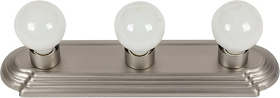 45000 Art Deco Style Brushed Nickel Vanity Light Fixture, 18-Inch, 3 Medium Base