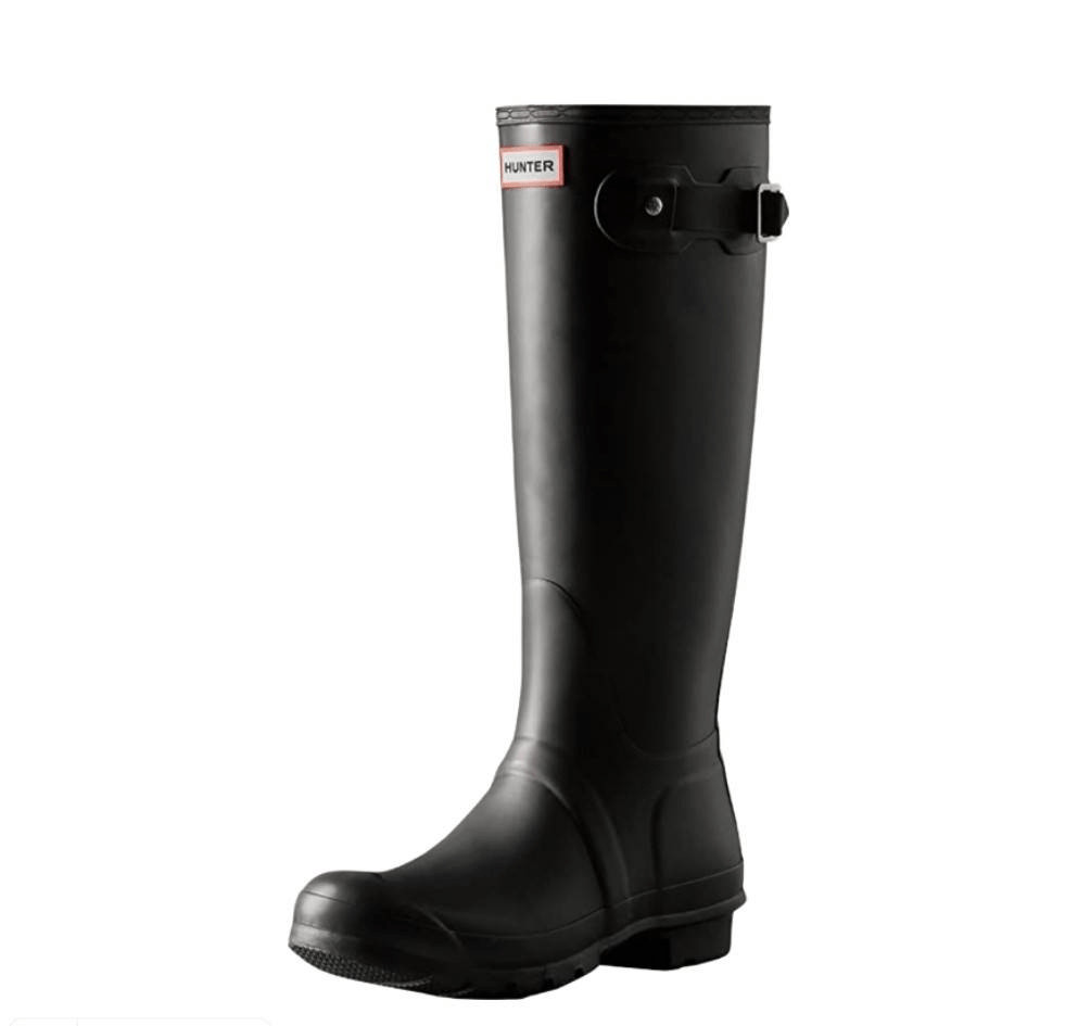 HUNTER Original Tall Glossy Black Rain Boots Size M8/… Gem