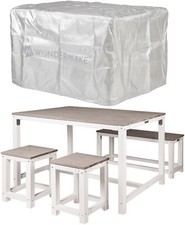 Sitzgruppe Sitzgarnitur Essgruppe Essgarnitur Holz Outdoor Garten Balkon weiß