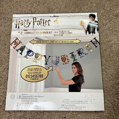 Harry Potter Hogwarts United Party Banner Kit - 10.6 Ft X 10 Inch & 6 Ft X 5 Inch Set, Personalized Birthday Decor