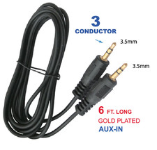 3.5mm Stereo Plug To 3.5mm Stereo Plug Cable 6 Feet 