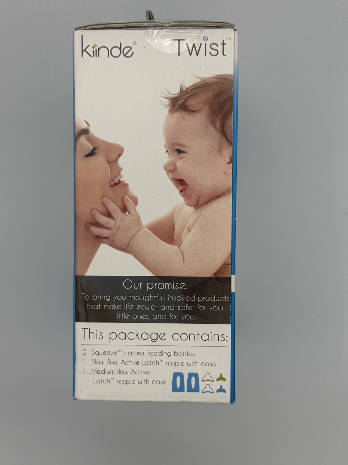 Kiinde Twist Squeeze Natural Feeding Bottle with Active Latch Nipples 2 Pack