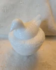 Vintage 1970s Easter Avon White Milk Glass Spring Chicken Hen Trinket Dish