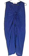 RED Valentino Vintage Cobalt Blue Dress 100% Silk Size L