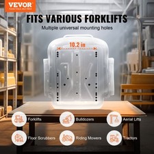 Vevor Universal Tractor Seat Suspension, Fold Down Forklift Seat With Adjustable