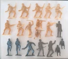 19 MPC TOY SOLDIERS LOT 2.5" MARX WWll GREEN TAN RUSSIAN JAPANESE GERMAN +