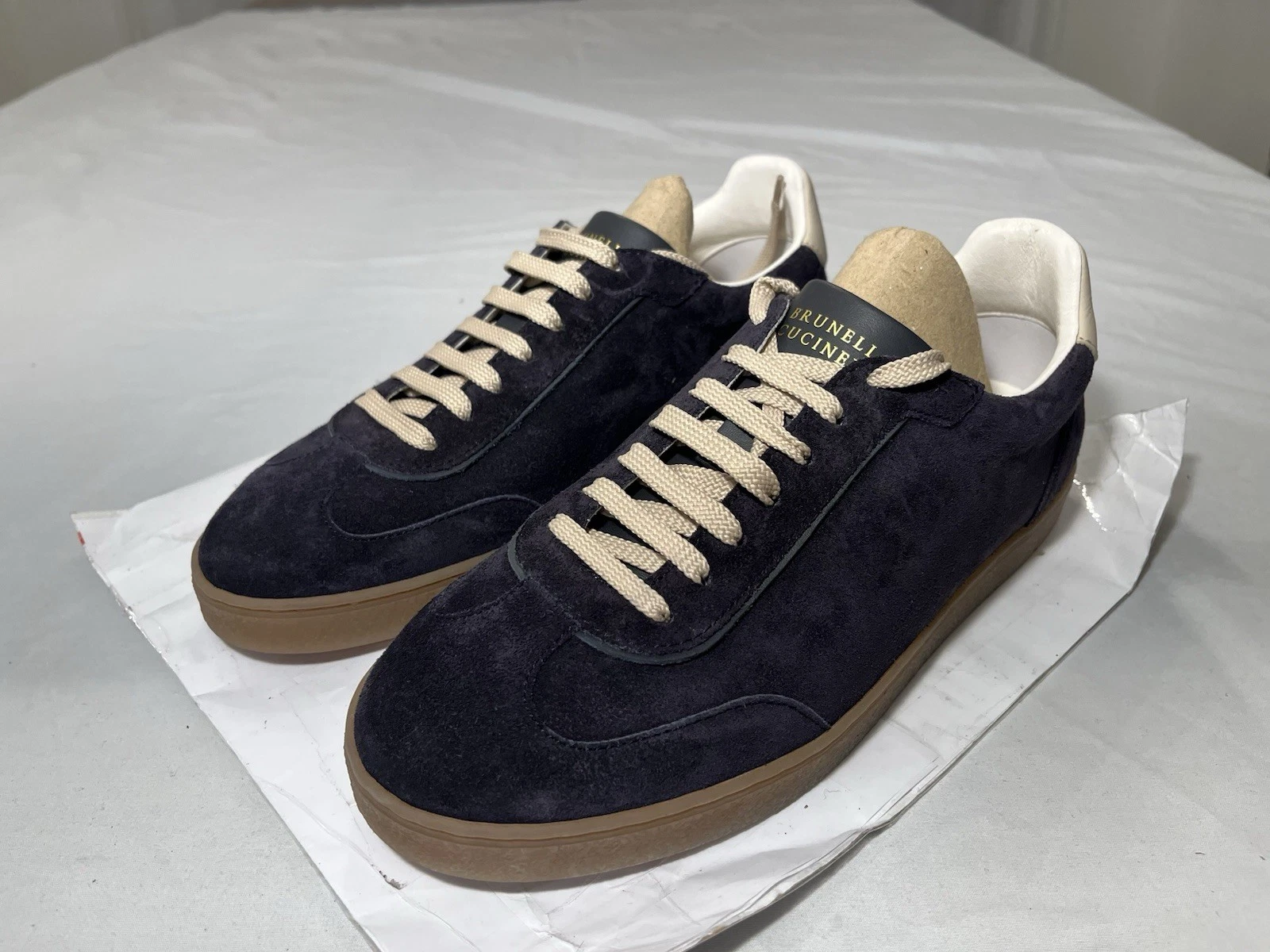 Brunello Cucinelli — Brunello Cucinelli Men's Blue Nubuck Low-Top Sneakers Shoes Sz EU:40 US:7 $1200