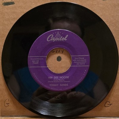 Tommy Sands: Teen-Age Crush/Hep Dee Hootie - Capitol 7  45rpm VG