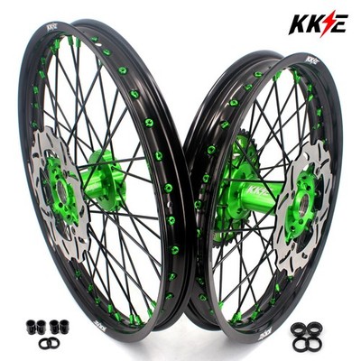 KKE 21-19 MX Spoked Wheels For KAWASAKI KX250F KX450F 2006-2014 KX125 KX250 Rims