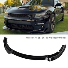 For 15-23 Dodge Charger Front Bumper Lip Spoiler Splitter Body Kit Gloss Black