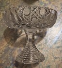Vintage American Brilliant Glass Pedestal Bowl Compote Dish  5” Crystal — photo 1