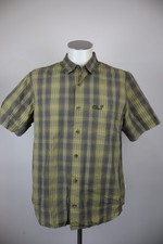 Jack Wolfskin Mens Cotton Casual Vintage Plaid Button-Down Shirt Short Sleeve L