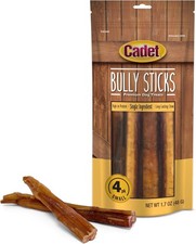 Cadet Bully Sticks for Small Dogs, All-Natural Beef Pizzle, Rawhide-Free Long-La