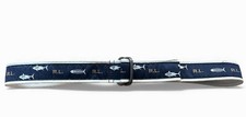 Polo Ralph Lauren Kids Nautical Fish Print D-Ring Ribbon Belt Navy Blue 33  Long