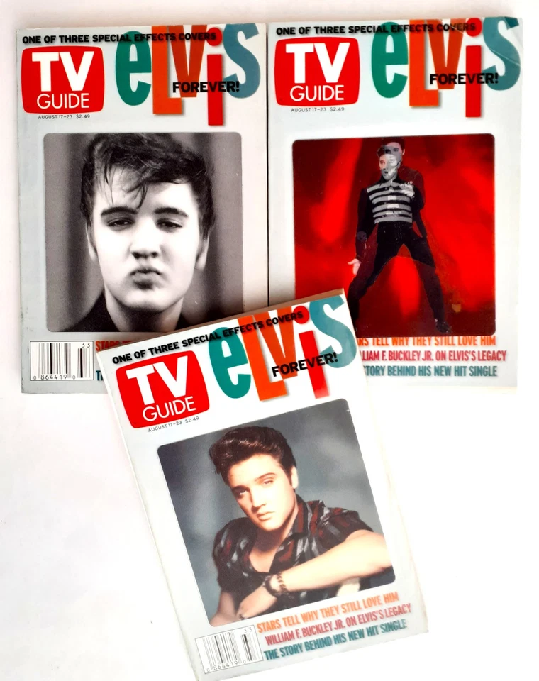 SET COMPLET MAGAZINES ELVIS PRESLEY TV GUIDE - USA AOUT 2002 -HOLOGRAM COVERS - Photo 1/1