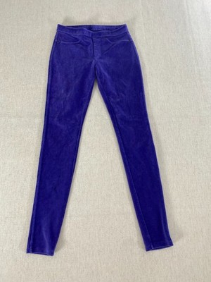 Hue Corduroy Skinny Pants Womens Extra Small Royal Blue Stretch Pockets Pull On