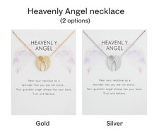 Heavenly Angel Wing Necklace Gold or Silver Gift Pendant Jewellery Guardian NEW