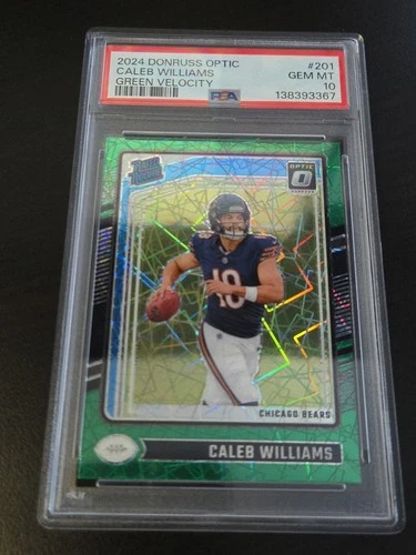 2024 DONRUSS CALEB WILLIAMS OPTIC RATED ROOKIE PREVIEW GREEN VELOCITY PSA 10