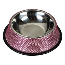 LOXGO Stainless Steel Dog Bowl Pet Water Feeder Bowls with A, Pink
