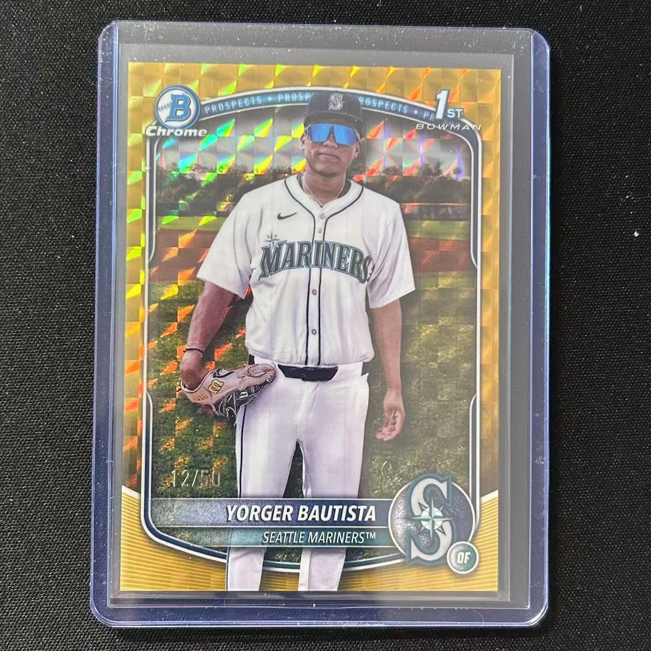 🔌IU 2025 BOWMAN CHROME BASEBALL PROSPECT 1ST GOLD GEOMETRIC /50 YORGER BAUTISTA