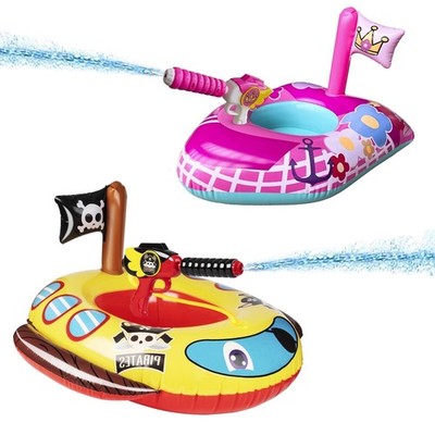 2 Pack Pool Floats for Kids, Girls Floats and Pirate Floaties with Squirt Gun