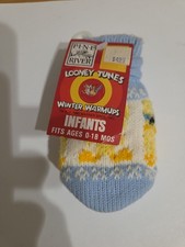 Vintage Baby Looney Tunes Tweety Bird Infant  Mittens NWT 1990s