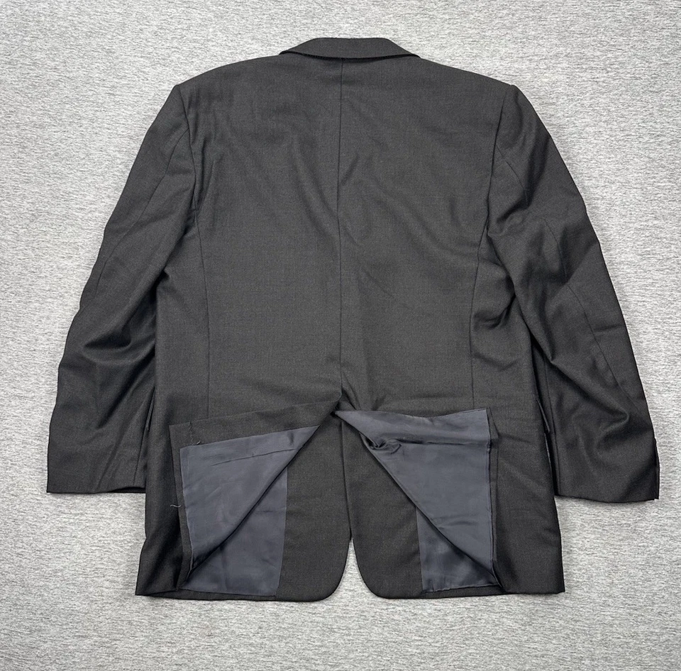 Loro Piana Hickey Freeman Suit Jacket Mens 44R Gray Wool Tasmanian Super 120s - Image 3 of 4