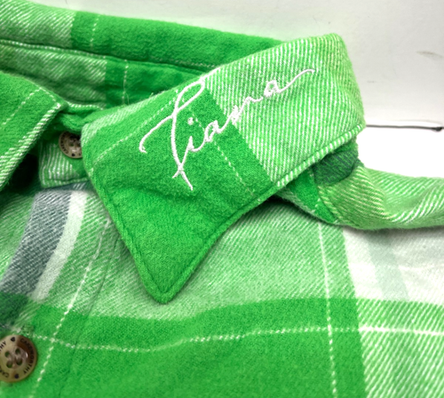 Cakeworthy Disney Flannel Men's Medium Green Plaid Tiana Fairy Tales Frog - Picture 2 of 8