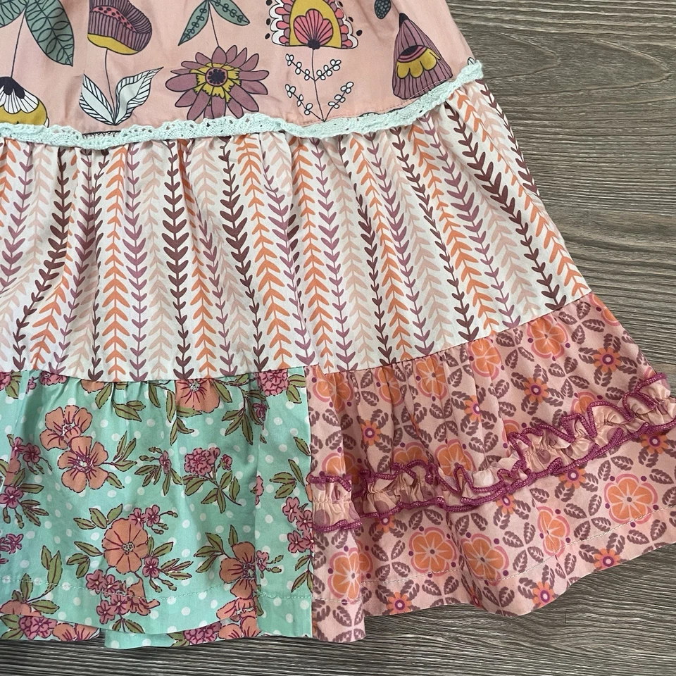 Usado en Excelente Condición Vestido Matilda Jane: 4T, Artículo 21003D, Rosa Polvoriento Mezcla Floral Calado Foto 4 de 4