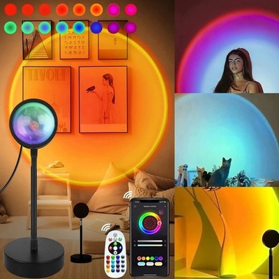 Smart Sunset Lamp LED Projector, Tuya App Control, Music Sync, USB Powered