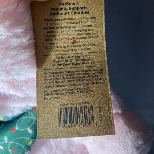 PetSmart Plüsch-Hundespielzeug Wish the Pig Quietscher 12 Zoll Stofftier Neu mit Etikett - Bild 7 von 12