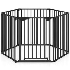 6-Panel Expandable Safety Gate 34.5"-154" , 270  Rotatable Baby/Pet Barrier For