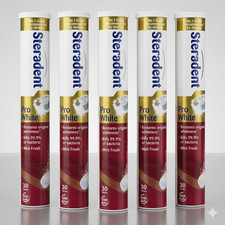 5x STERADENT PRO WHITE MINT FRESH 30 TABLETS