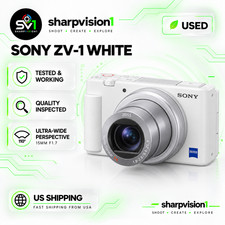Sony ZV-1 White Excellent 20.1MP 315 AF Points 4K30p Flip Screen Vlog Camera