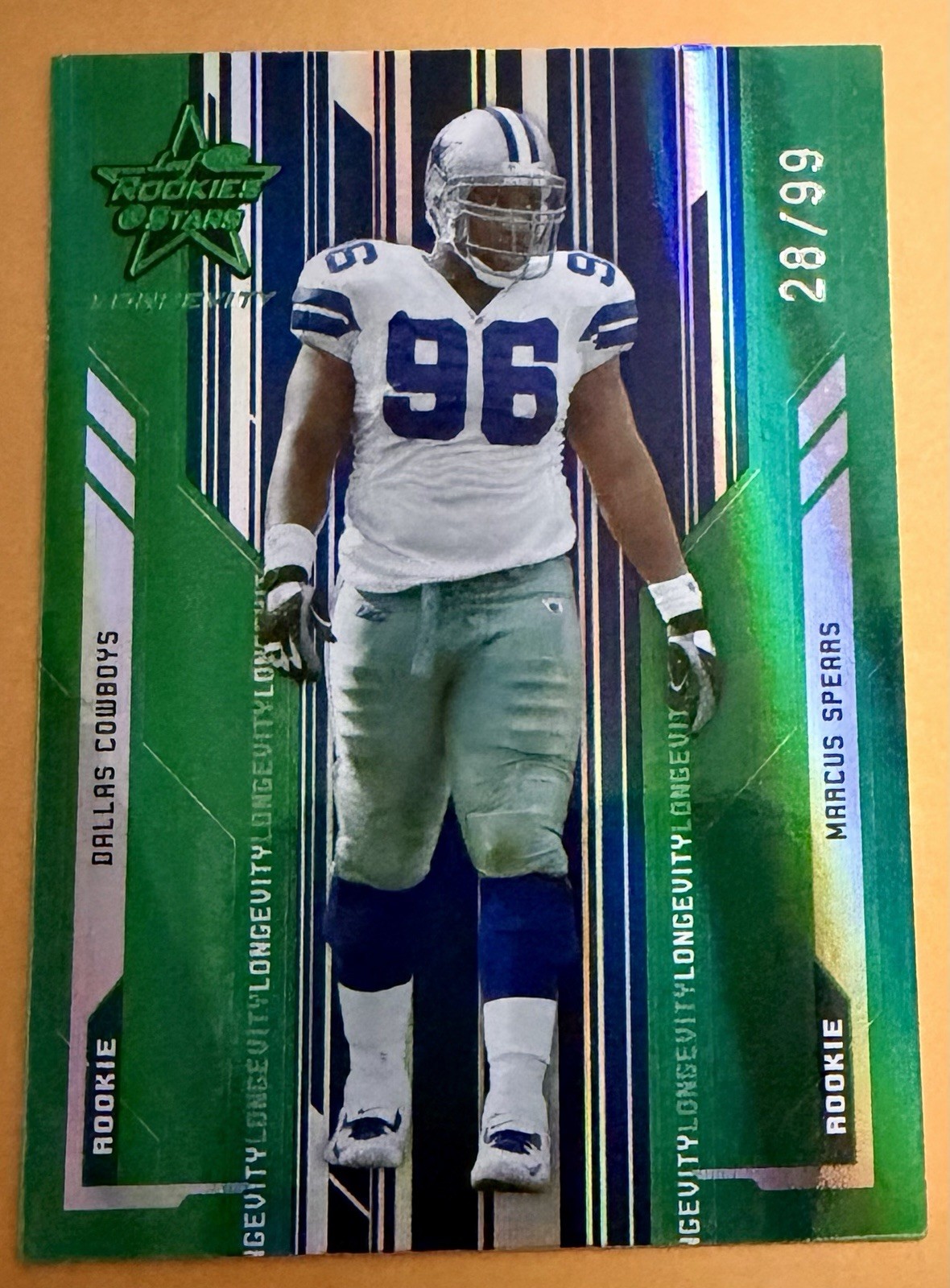 2005 Leaf Rookies & Stars Longevity Marcus Spears RC #112 Emerald /99