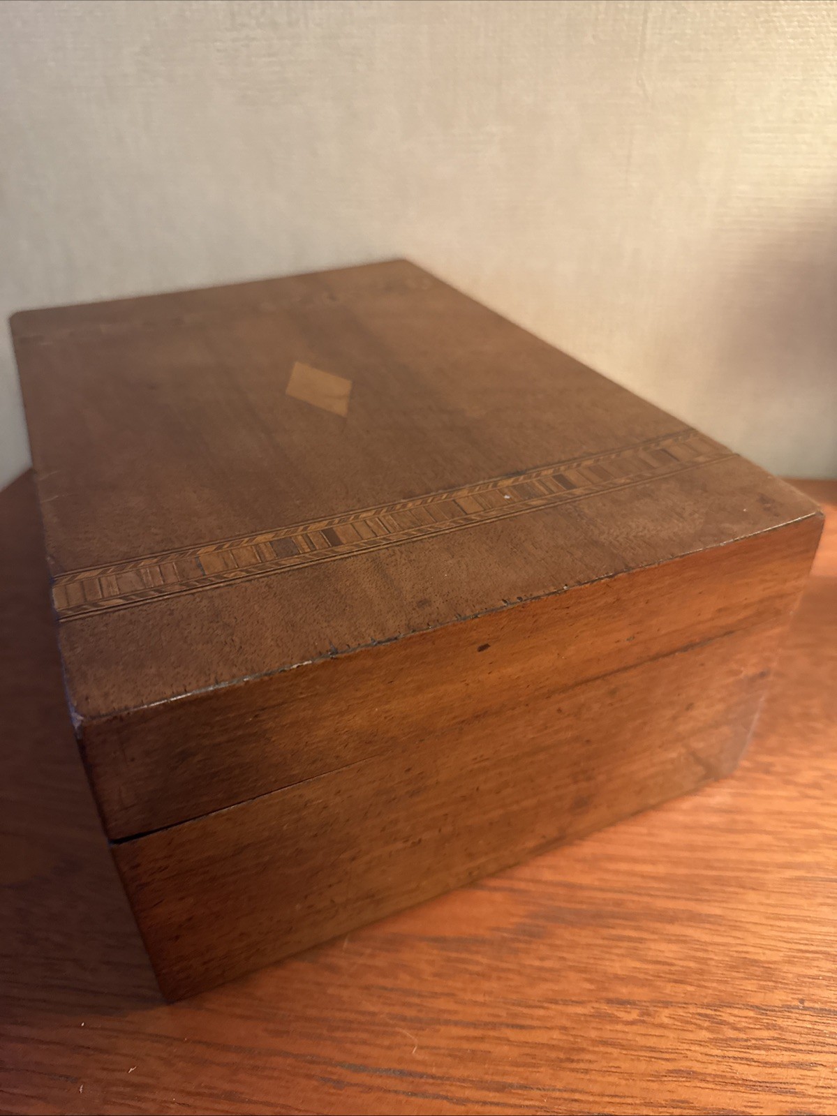 Antique 19th Century Inlaid Walnut Marquetry Box Victorian Jewellery Writing