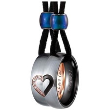 Romantic 2-Piece Couple Heart Necklace Set - Stainless Steel with Cubic Zirconia